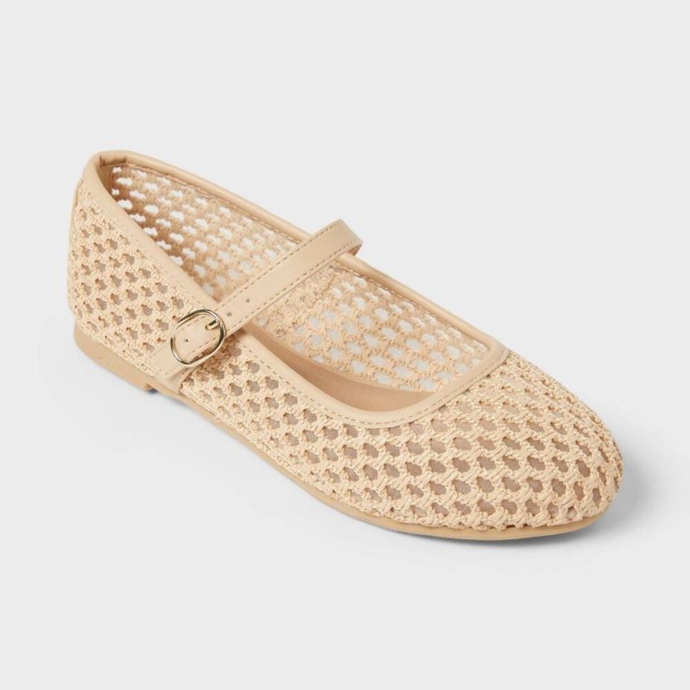 Cat & Jack - Girls' Wilma Ballet Flats - Cat & Jack Tan 5 Beige